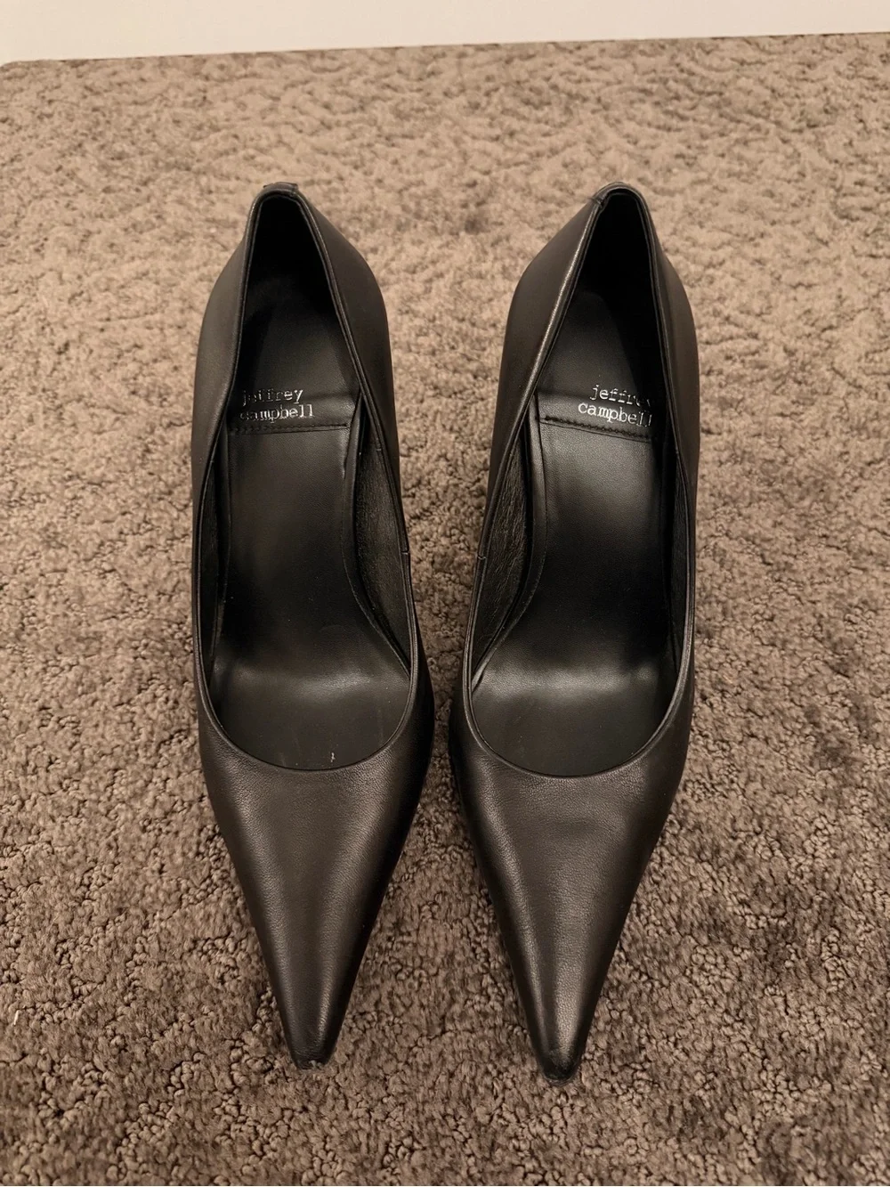 JEFFREY CAMPBELL Classic Black Pointed-Toe Stiletto Pumps - Picture 6 of 6